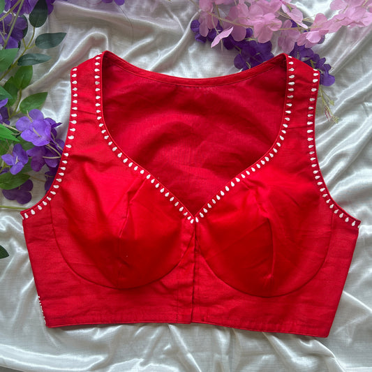Red HandPainted Designer Blouse