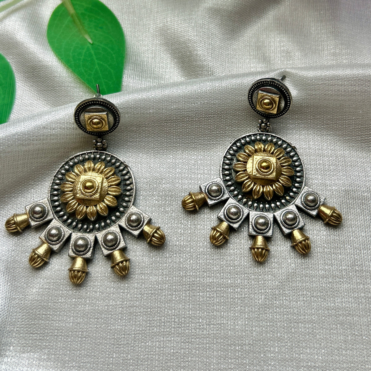 The Surya Mukhi Dual Tone Danglers