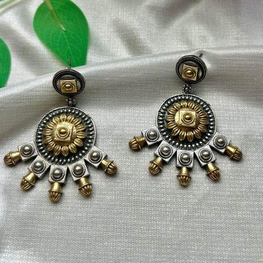 The Surya Mukhi Dual Tone Danglers