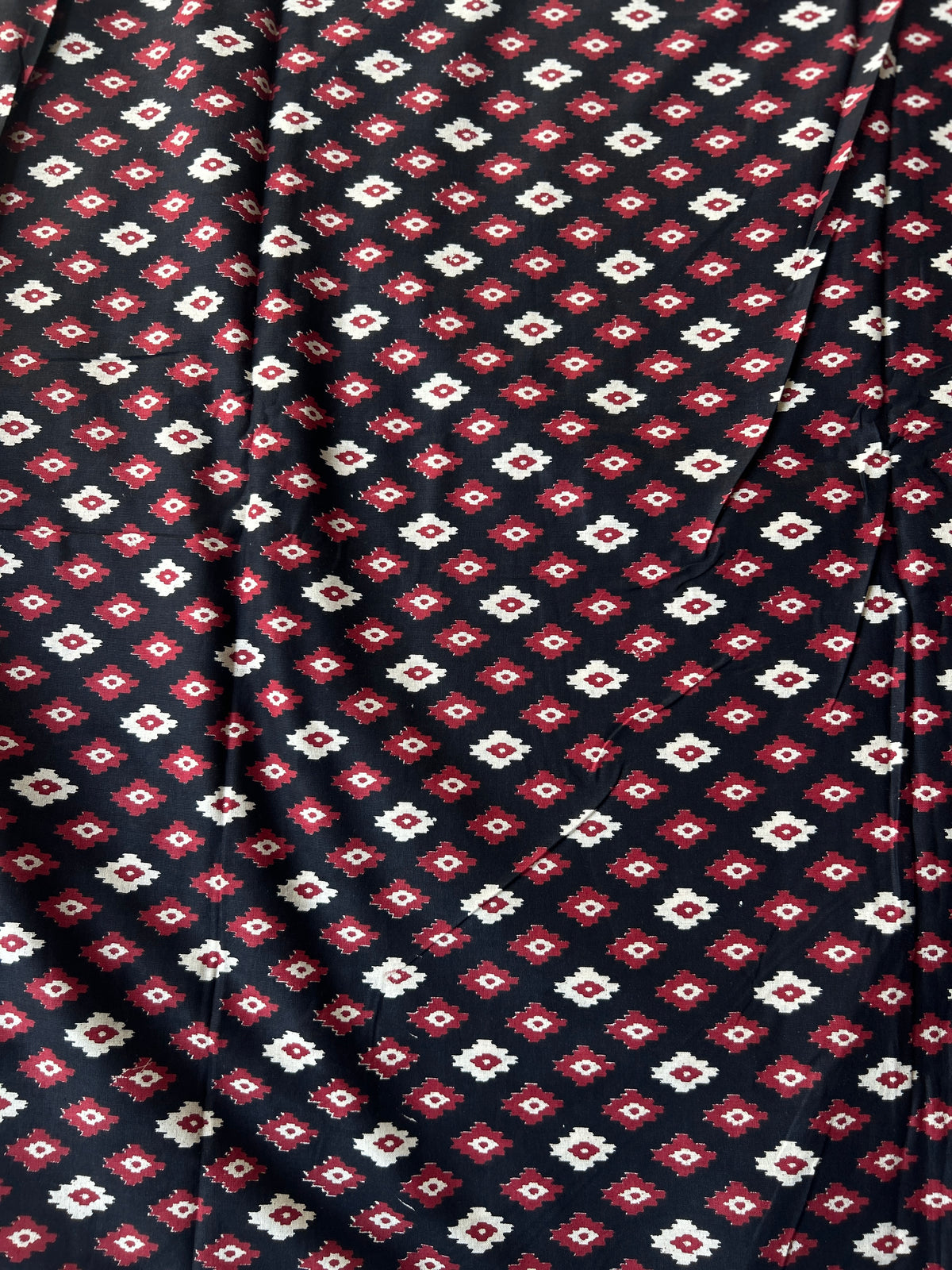 Ikkat Printed Black Cotton Fabric — view 4