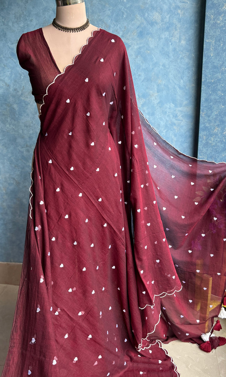 Maroon Mul Cotton