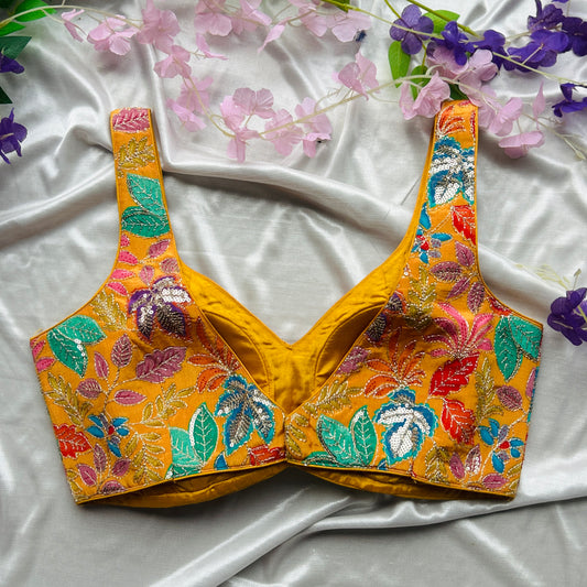Yellow Floral Designer Blouse