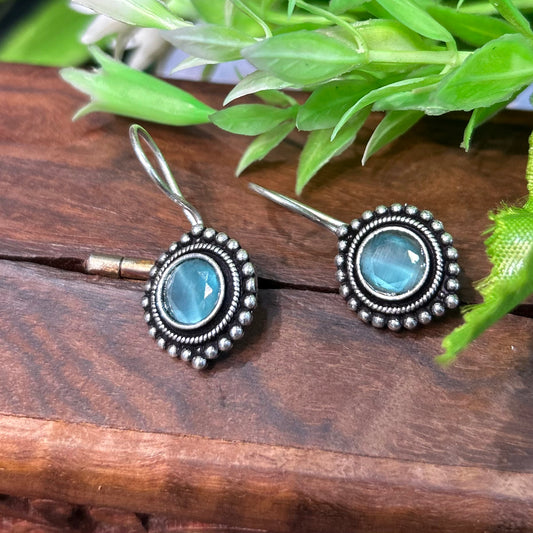 Turquoise Oxidised Silver Earrings