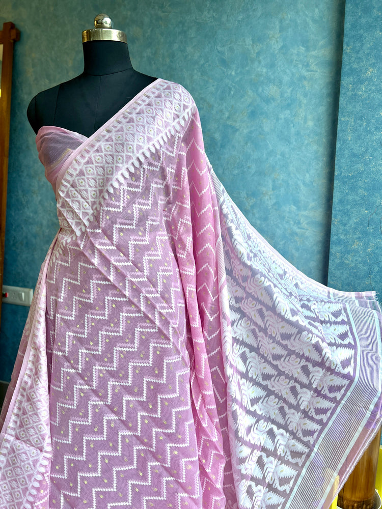 Pastel Pink Dhakai Jamdani