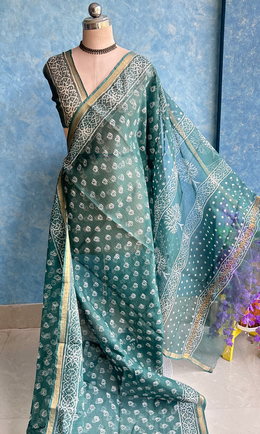 Deep HandBlock Printed Kota Sari