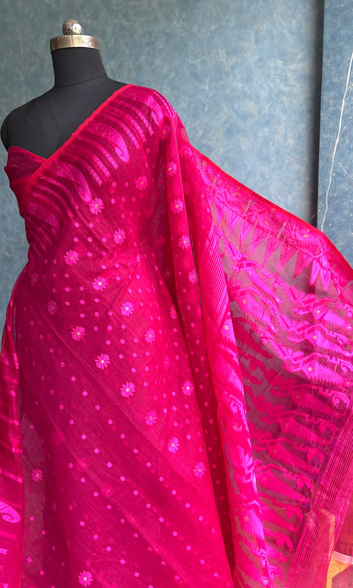 Raspberry Dhakai Jamdani — view 4