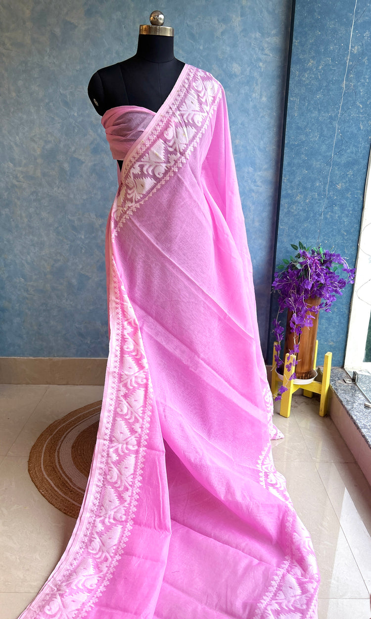 Lavender Pink Dhakai Jamdani