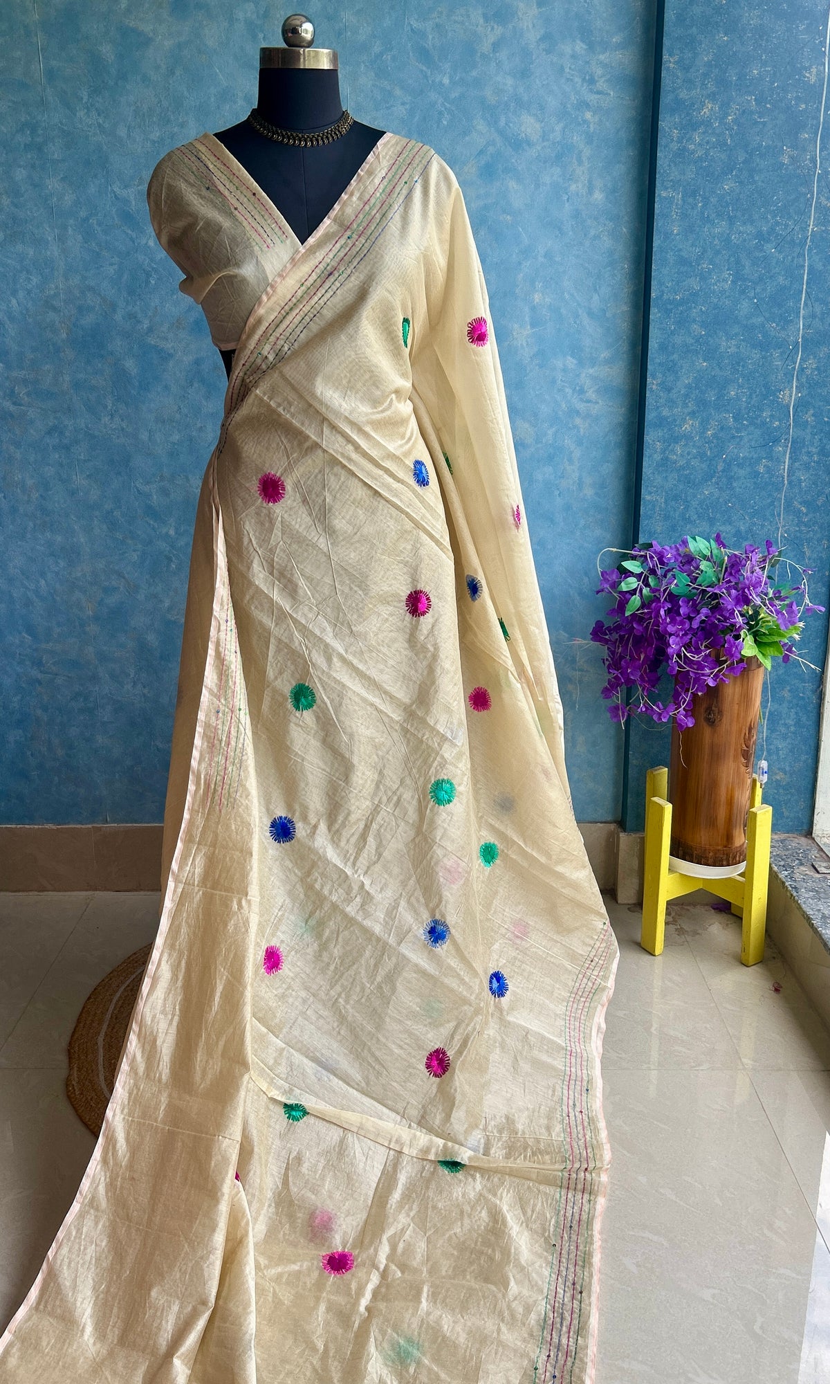 Phulkari- Beige -Hand Thread Work — view 2