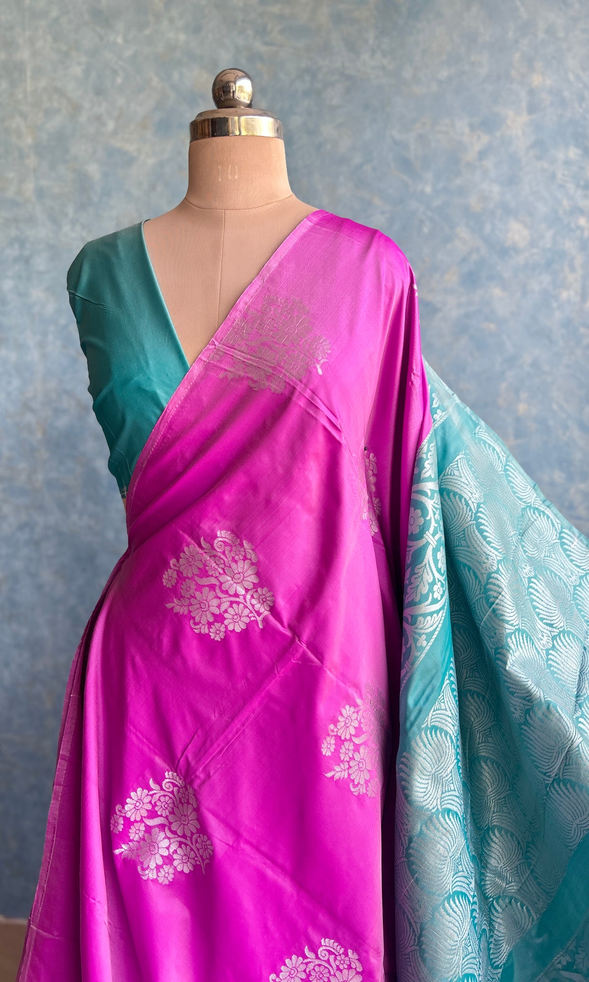 Pink Kanchi Silk Saree — view 3