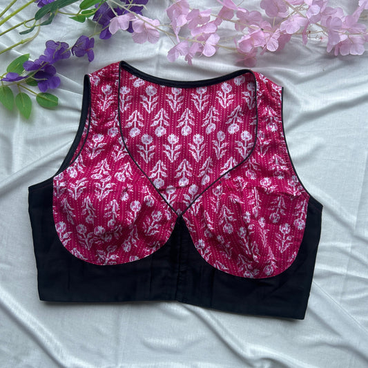 Pink Ajrakh Printed Cotton Blouse