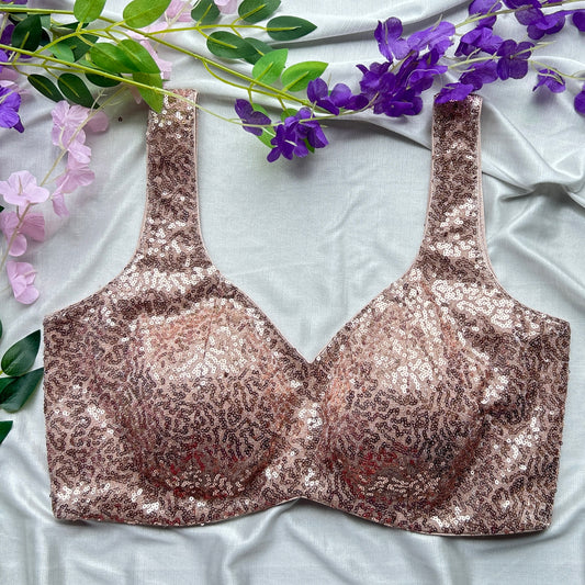 Rose Gold Sequin Designer Blouse