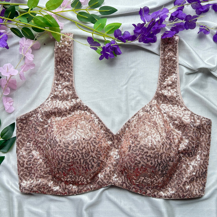 Rose Gold Sequin Designer Blouse