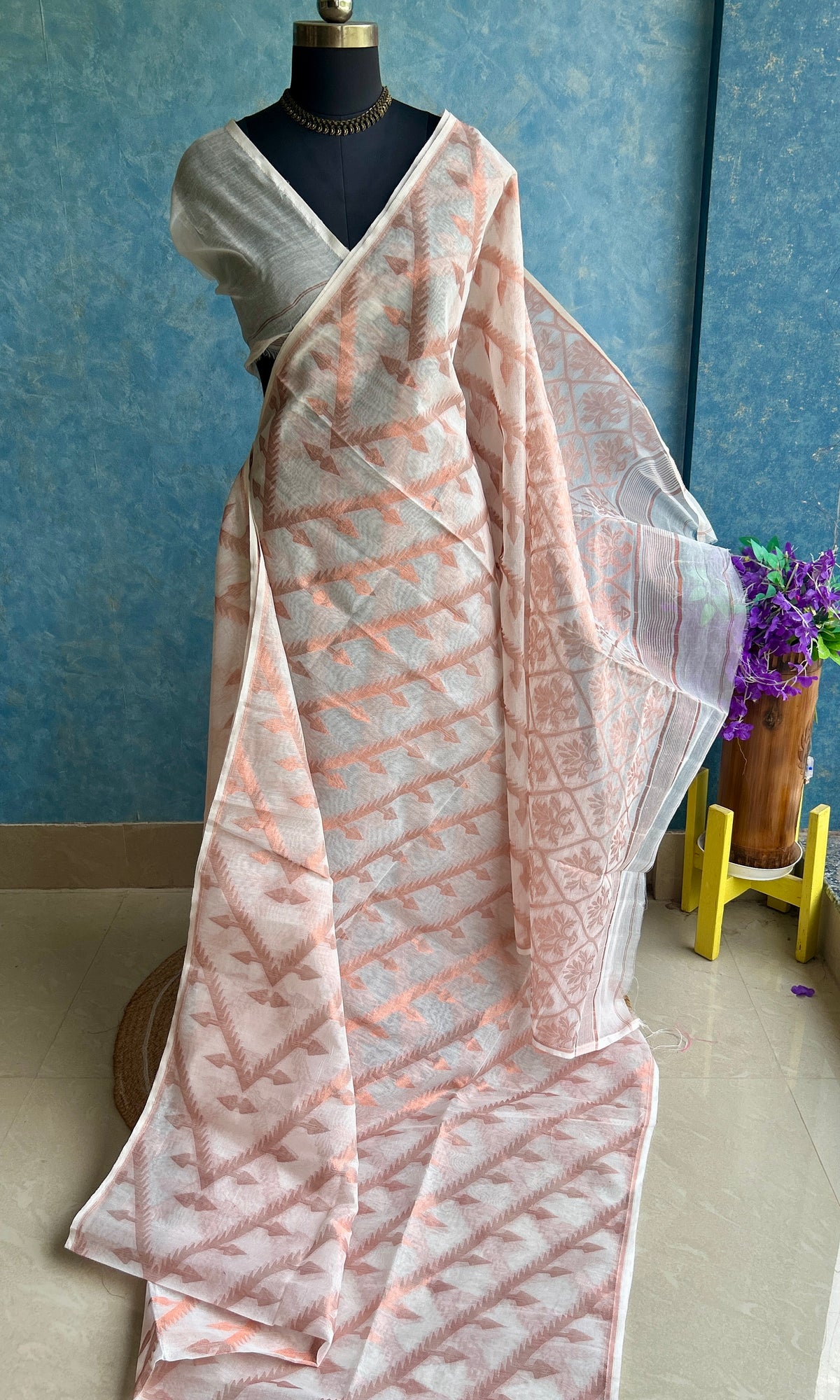 Sada Copper Zari Bengal Cotton Jamdani — view 3