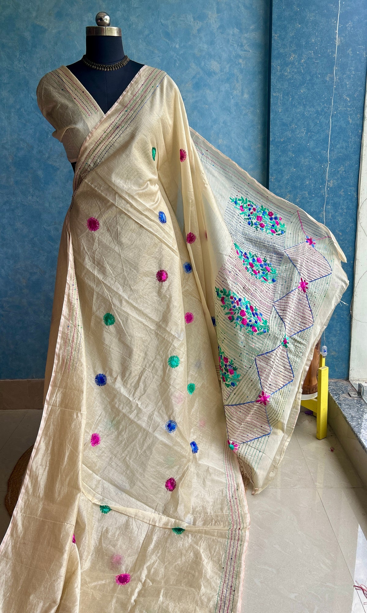 Phulkari- Beige -Hand Thread Work — view 3