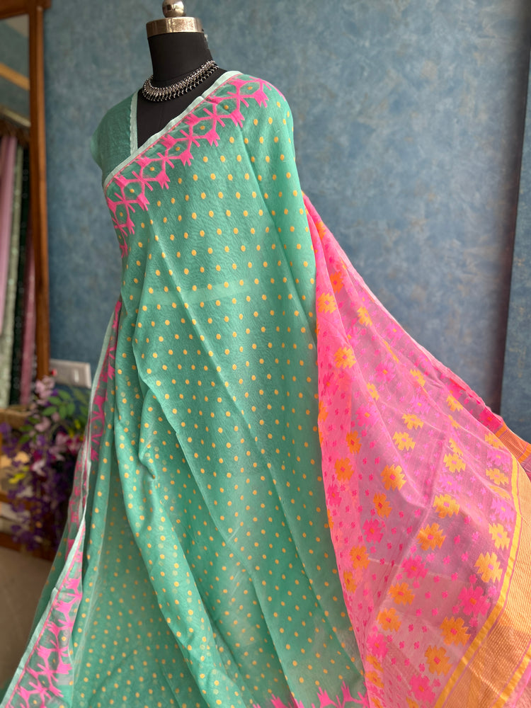 Mint Green Soft Dhakai Jamdani