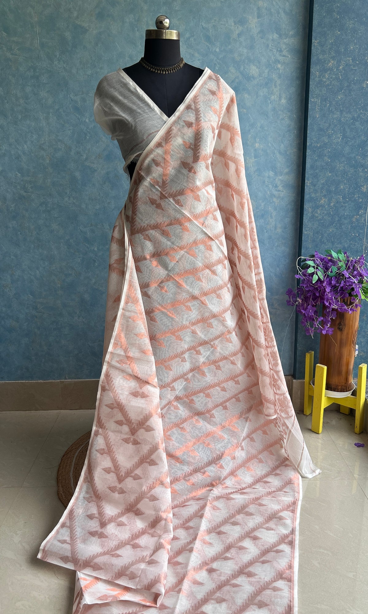 Sada Copper Zari Bengal Cotton Jamdani — view 4