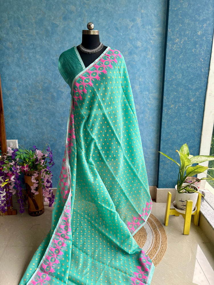 Mint Green Soft Dhakai Jamdani