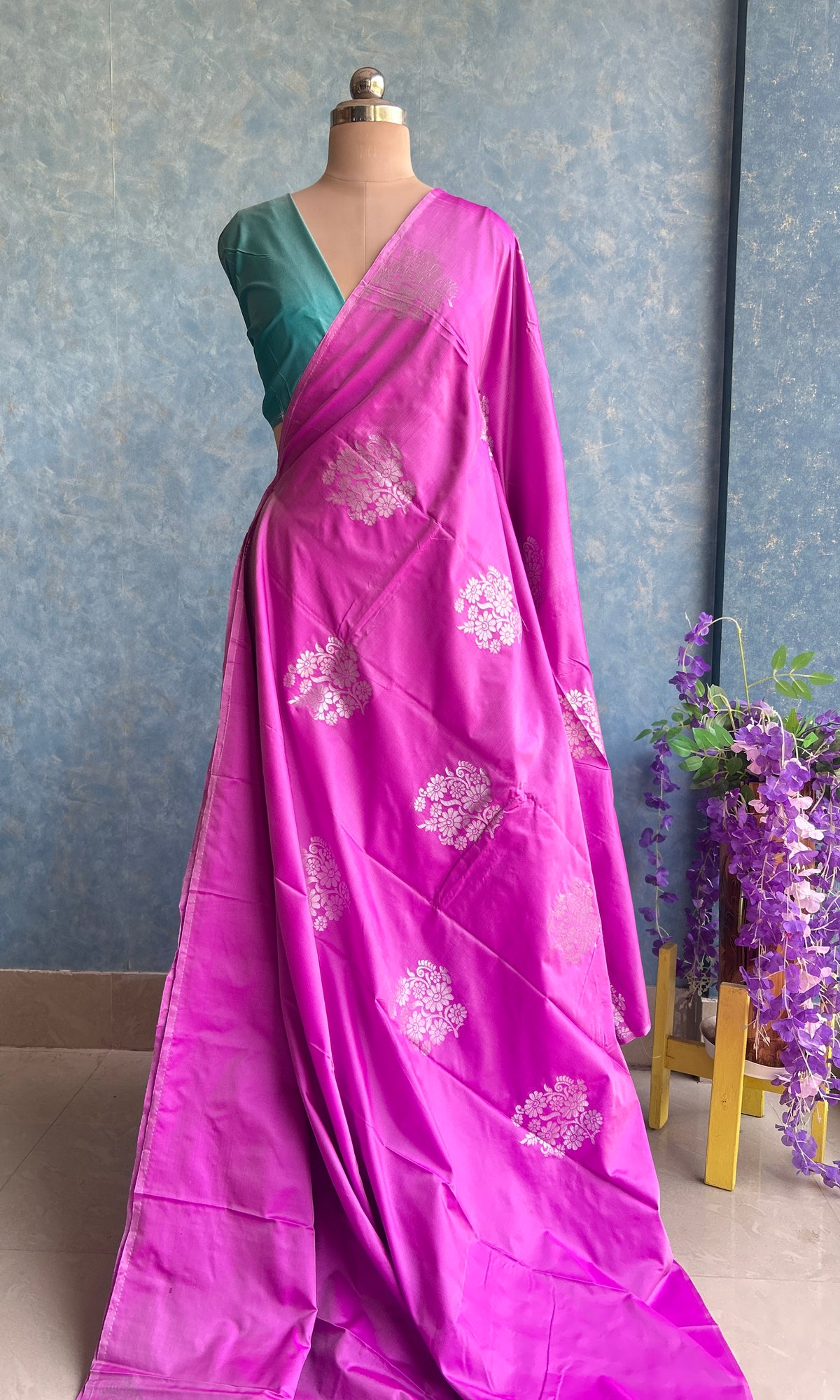 Pink Kanchi Silk Saree — view 2