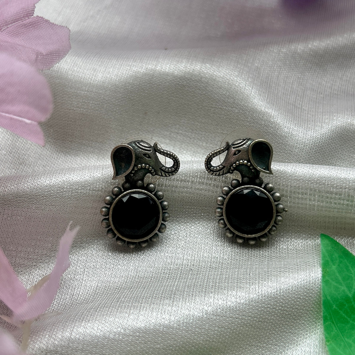 Silver Replica Black Beauty Stud — view 2