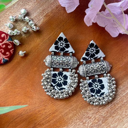 Handcrafted Ajrakh Fabric Earrings