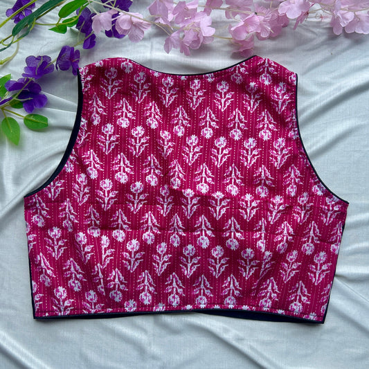 Pink Ajrakh Printed Cotton Blouse