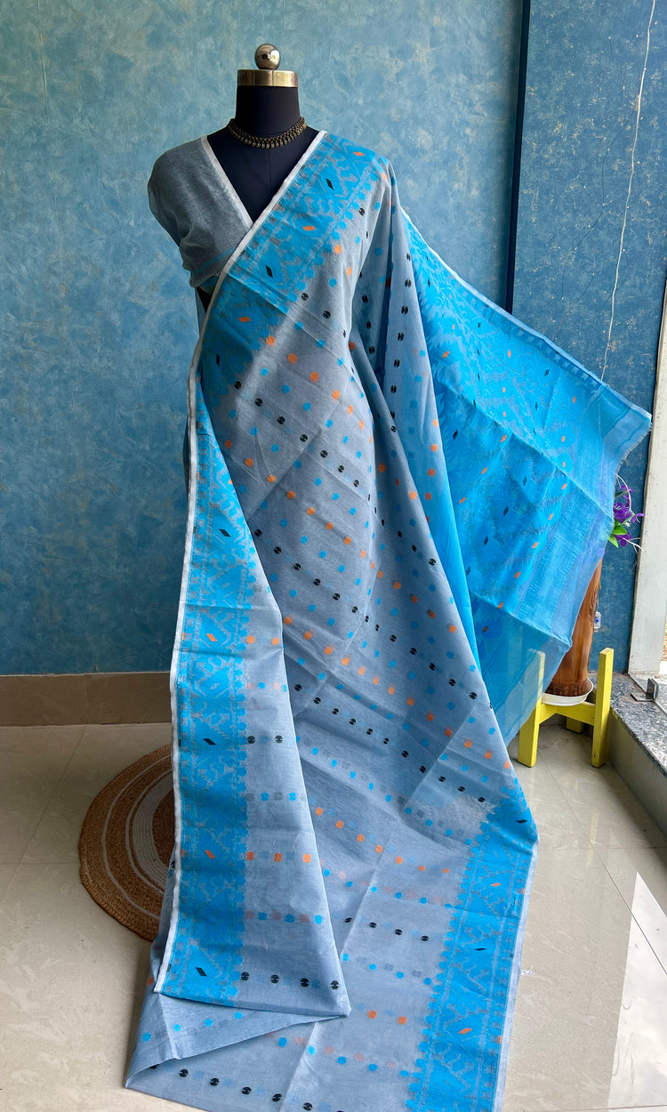 Grey-Sky Bengal Jamdani