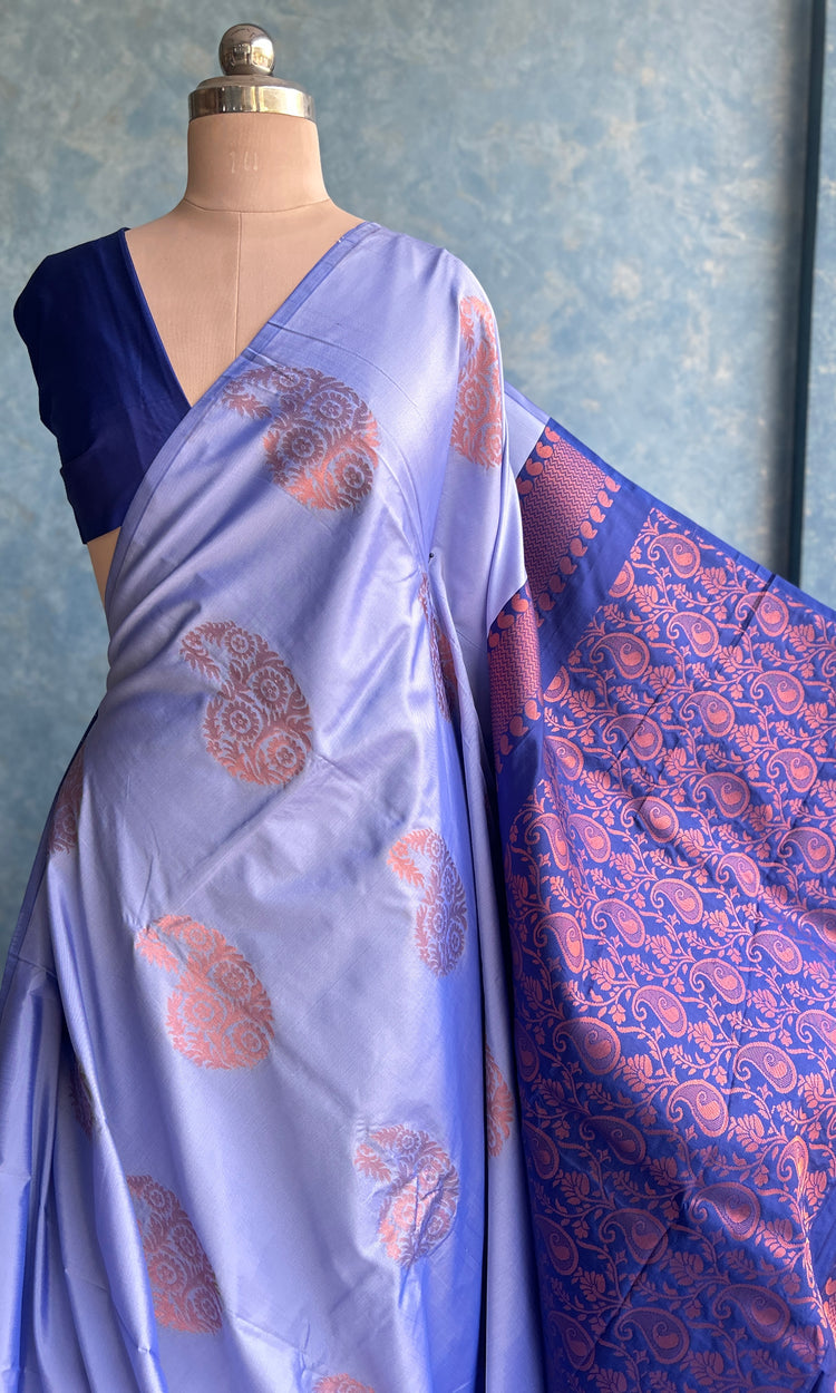Lilac Kanchi Silk Saree
