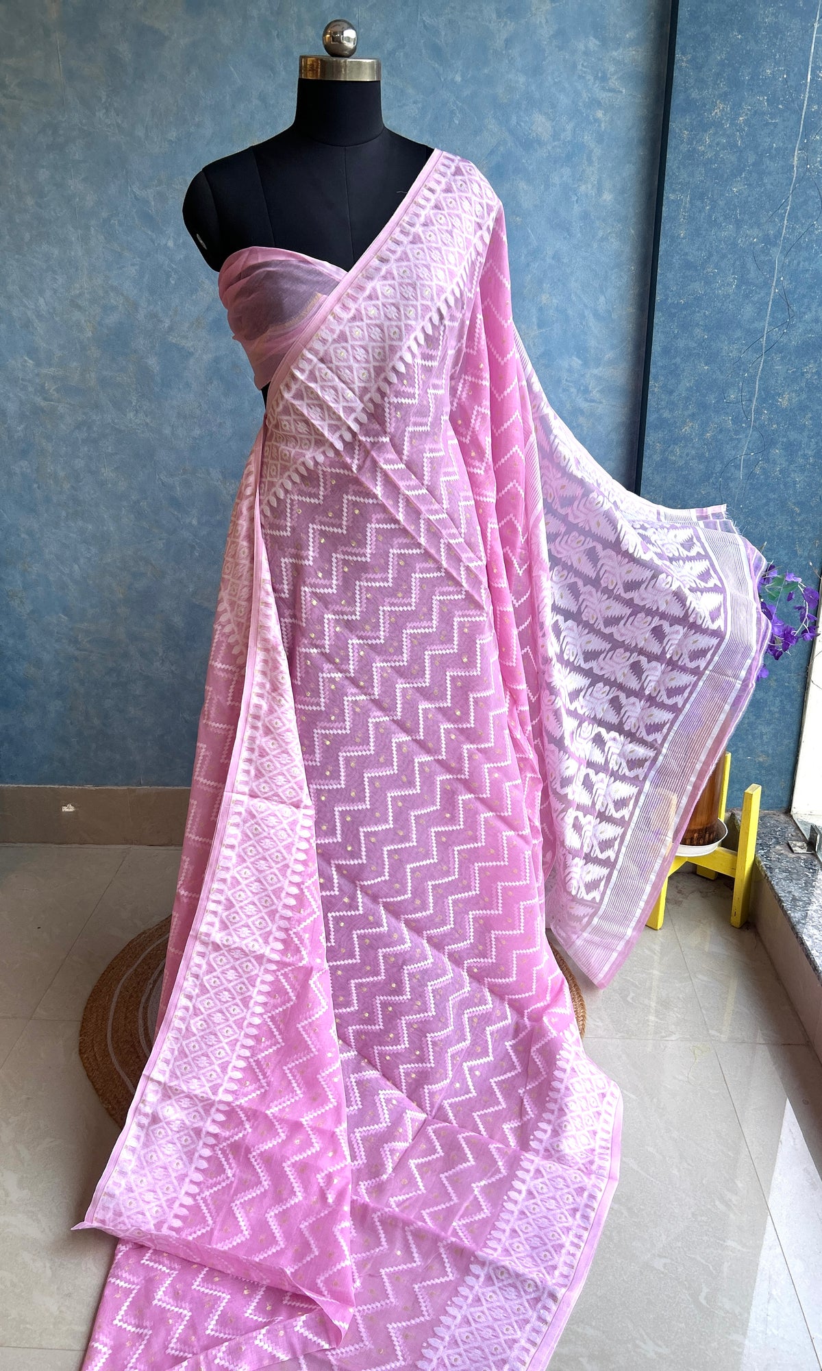Pastel Pink Dhakai Jamdani — view 3