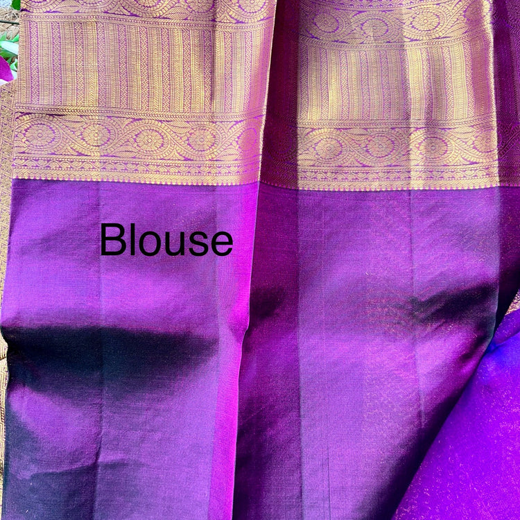Twitch Purple Kanchipuram Silk Sari