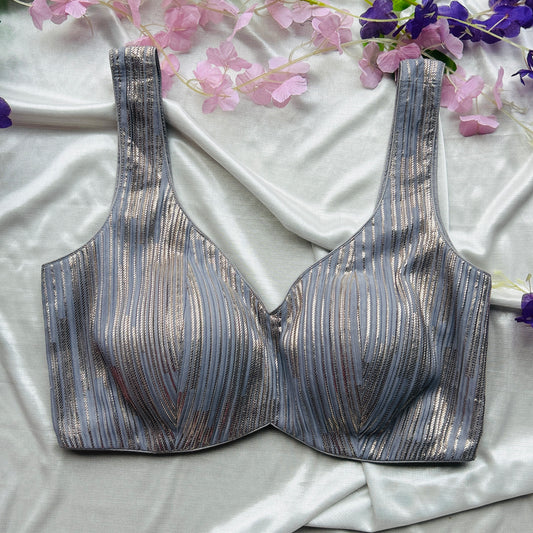 Grey Golden Designer Blouse