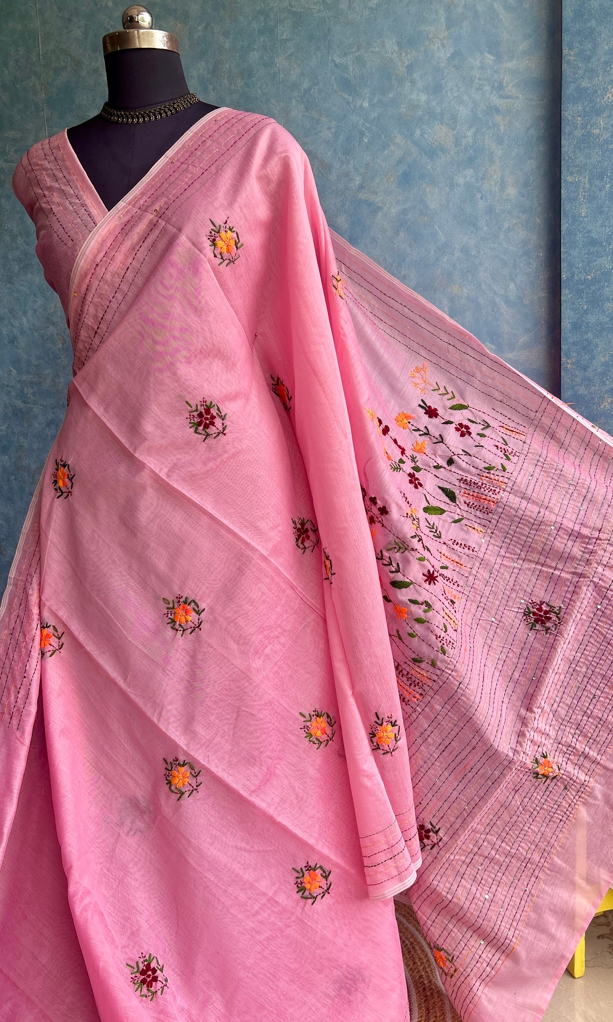 Phulkari- Pastel Pink -Hand Thread Work — view 3