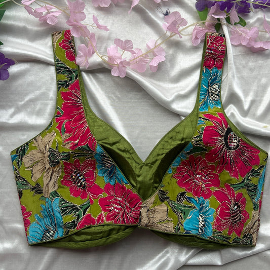 Multi Colour Floral Designer Blouse