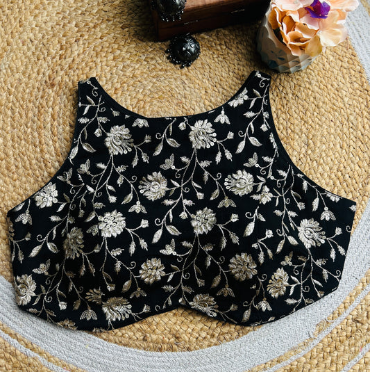 Black Zari Work Designer Blouse