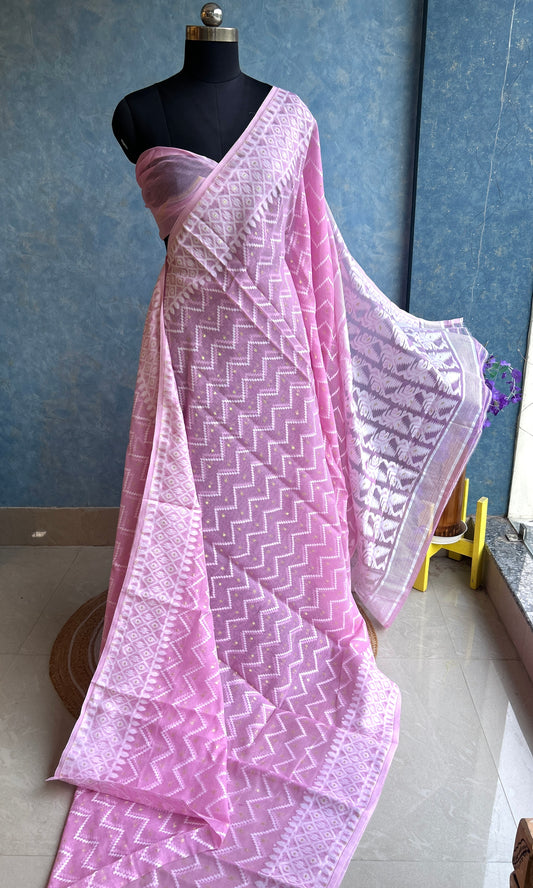 Pastel Pink Dhakai Jamdani
