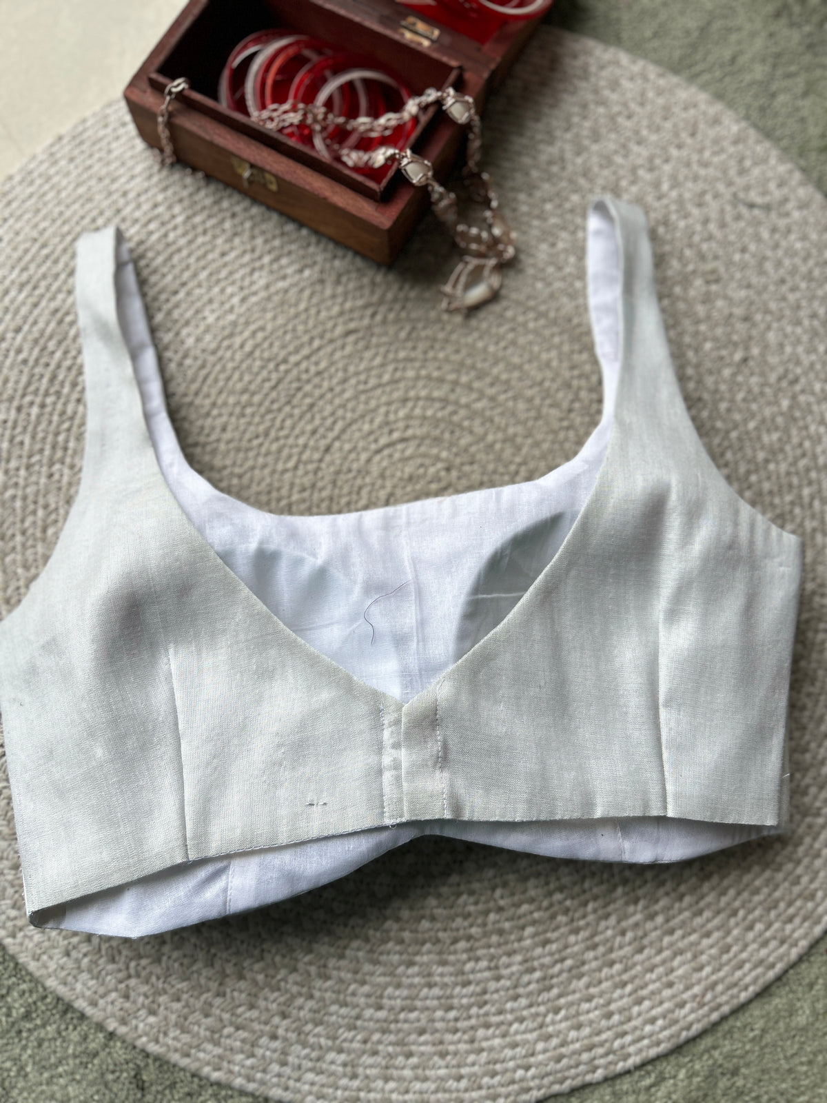 Silver Tissue Designer Blouse — view 2