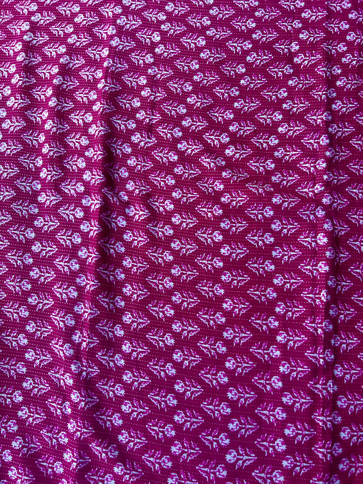 Pink Ajrakh Print with kantha on Cotton Fabric — view 3