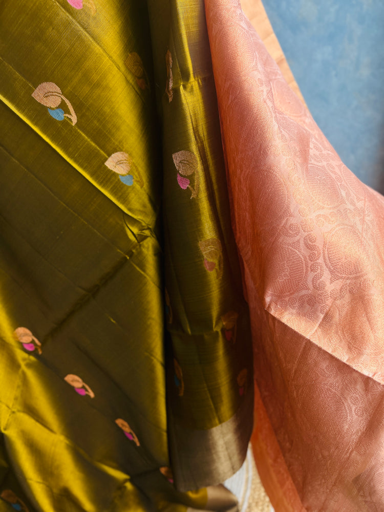 Green Tea Kanchi Silk Sari