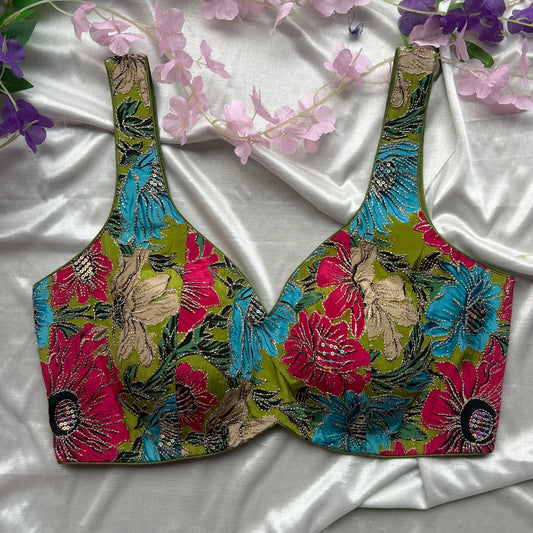 Multi Colour Floral Designer Blouse