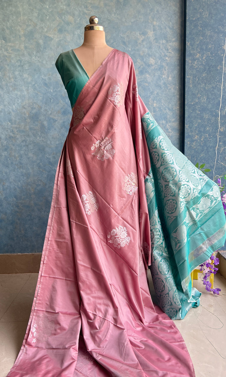 Pastel Peach Kanchi Silk Saree