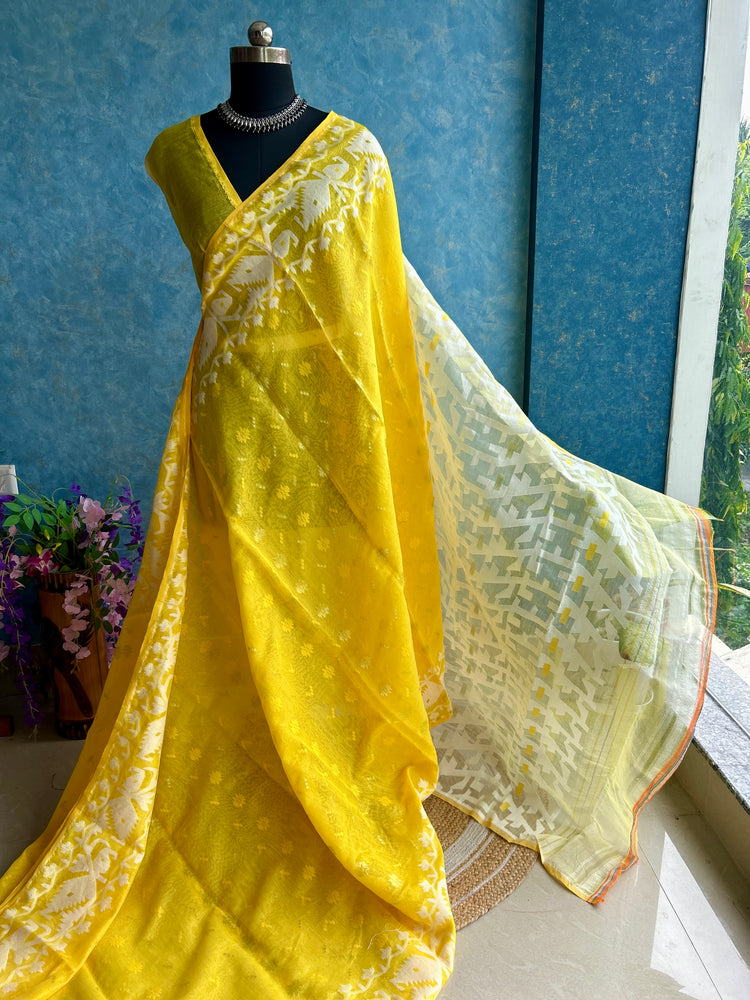 Yellow Soft Dhakai Jamdani