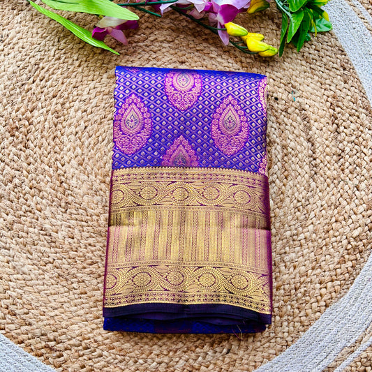 Twitch Purple Kanchipuram Silk Sari