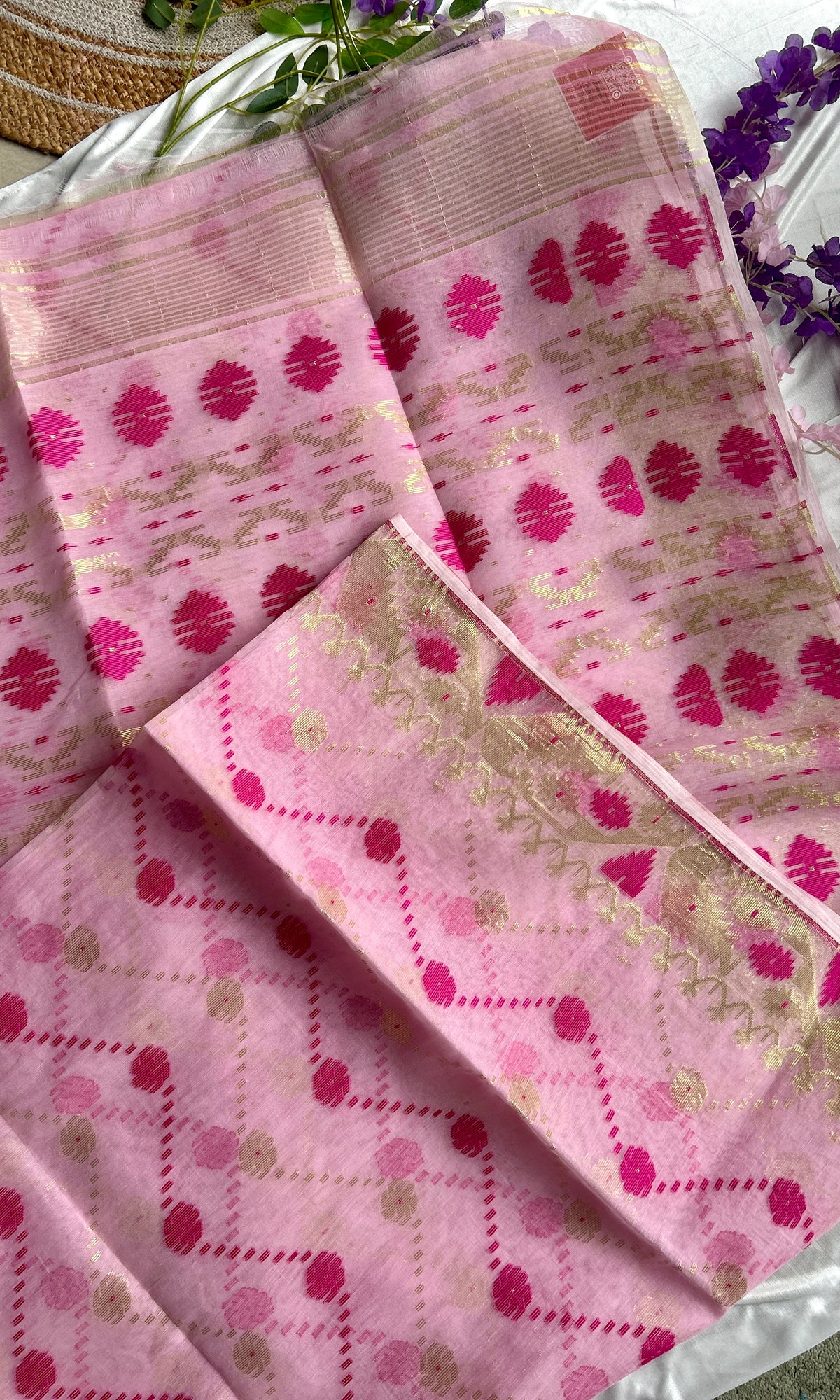 Soft Pink Pure Jamdani — view 6