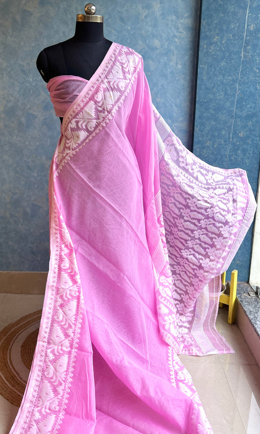 Lavender Pink Dhakai Jamdani