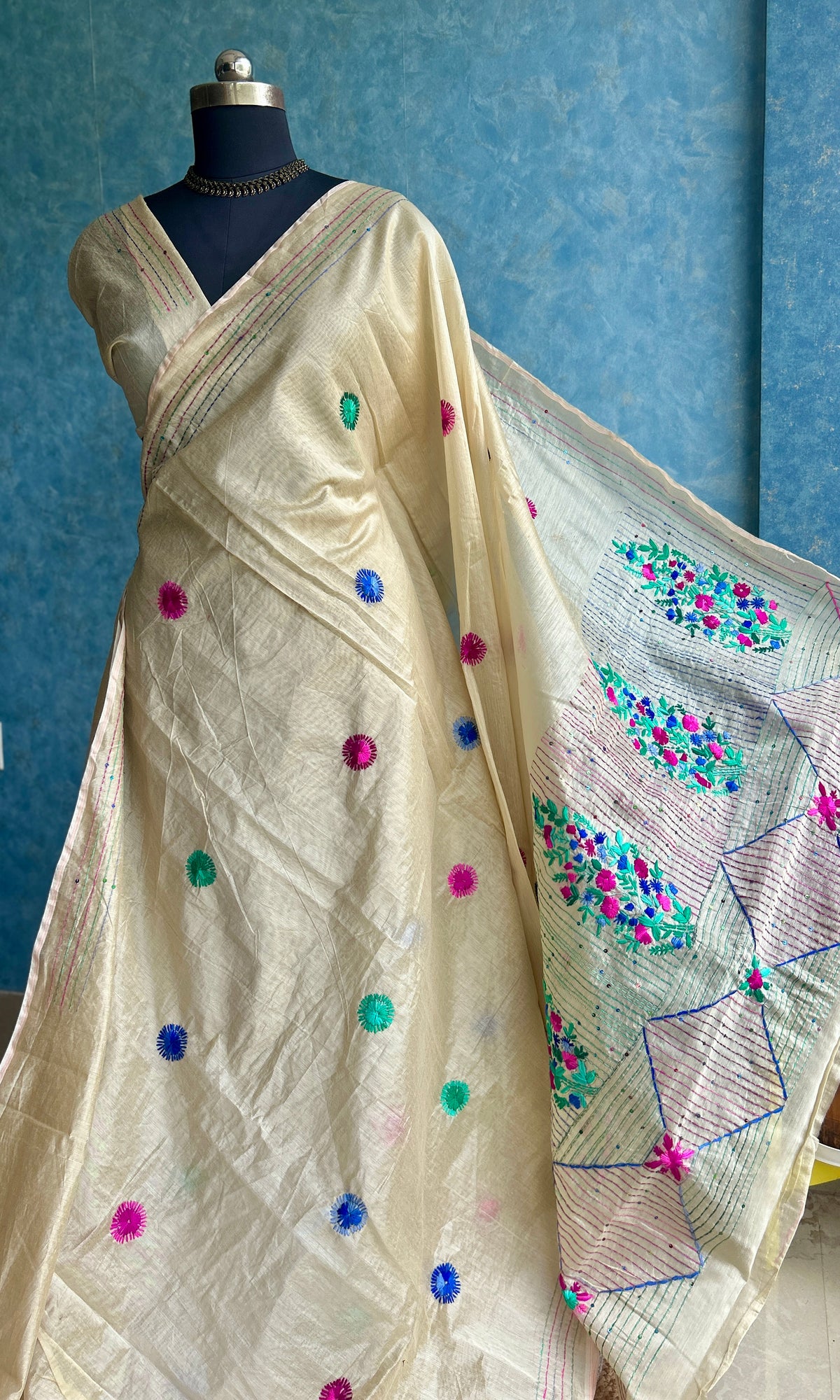 Phulkari- Beige -Hand Thread Work — view 4