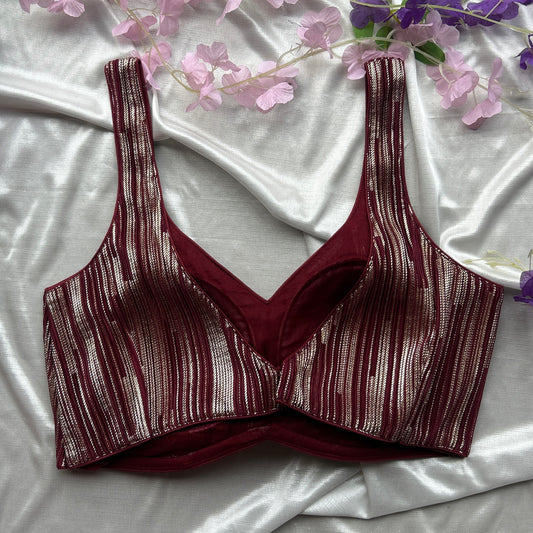Maroon Golden Designer Blouse