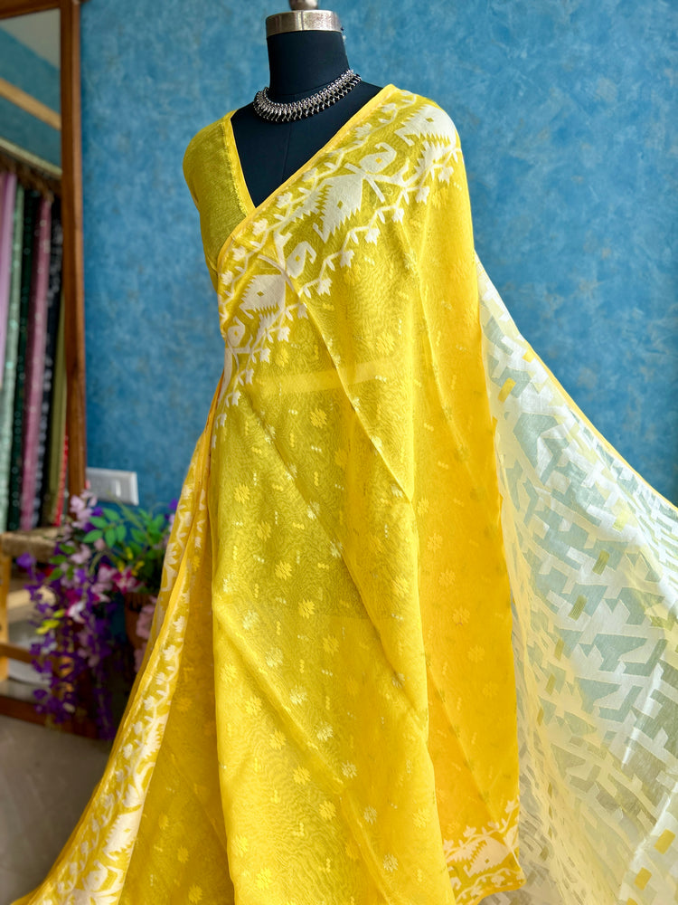 Yellow Soft Dhakai Jamdani