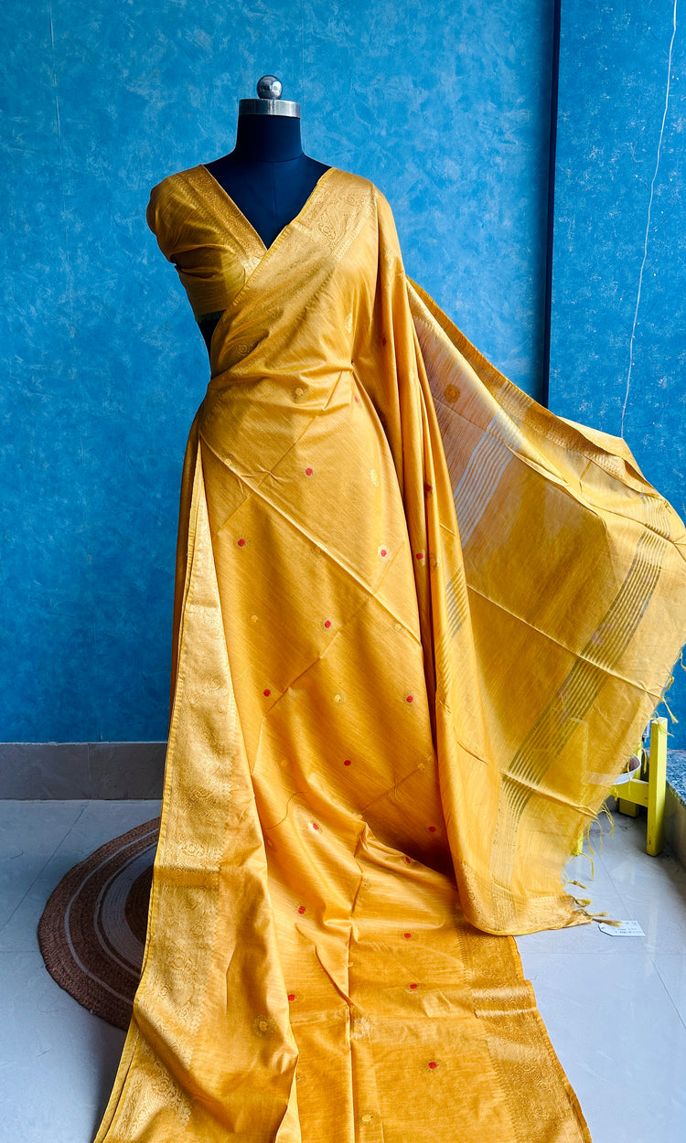 Golden Yellow SICO Woven Sari