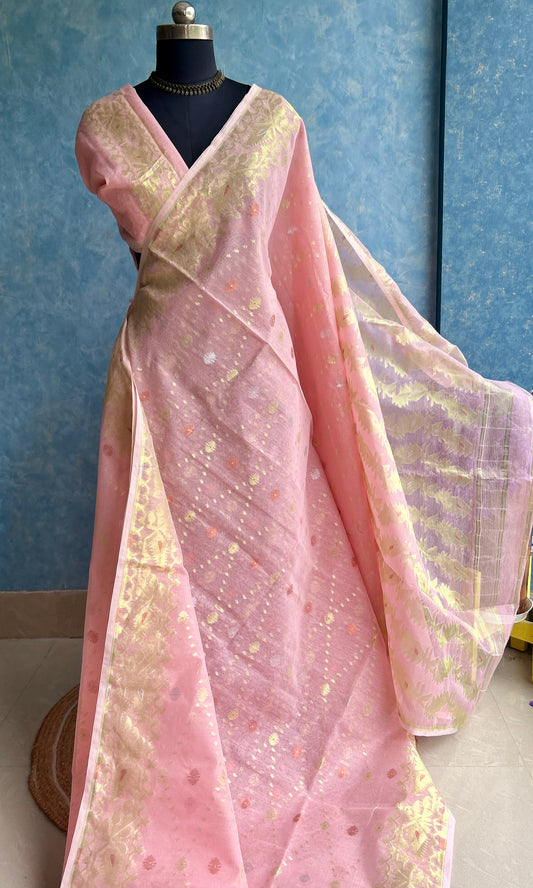Pastel Pink All-Over Jamdani