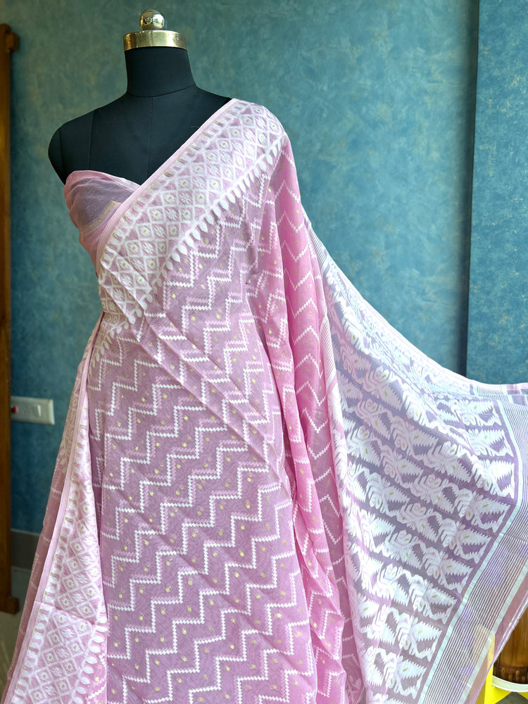 Pastel Pink Dhakai Jamdani