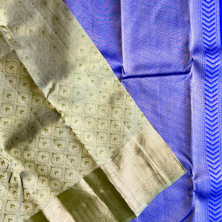Lime Green Kanchipuram Silk Sari